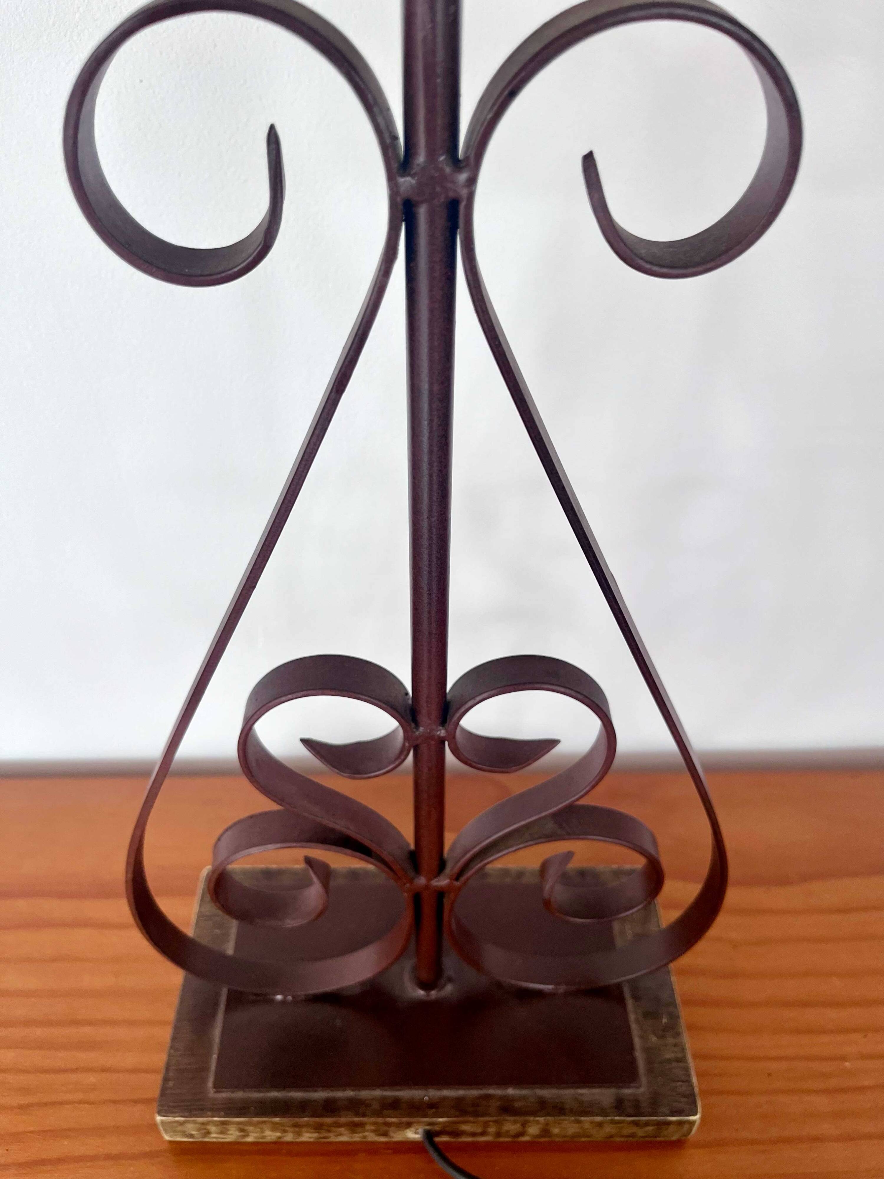 Vintage wrought iron spiral lamp