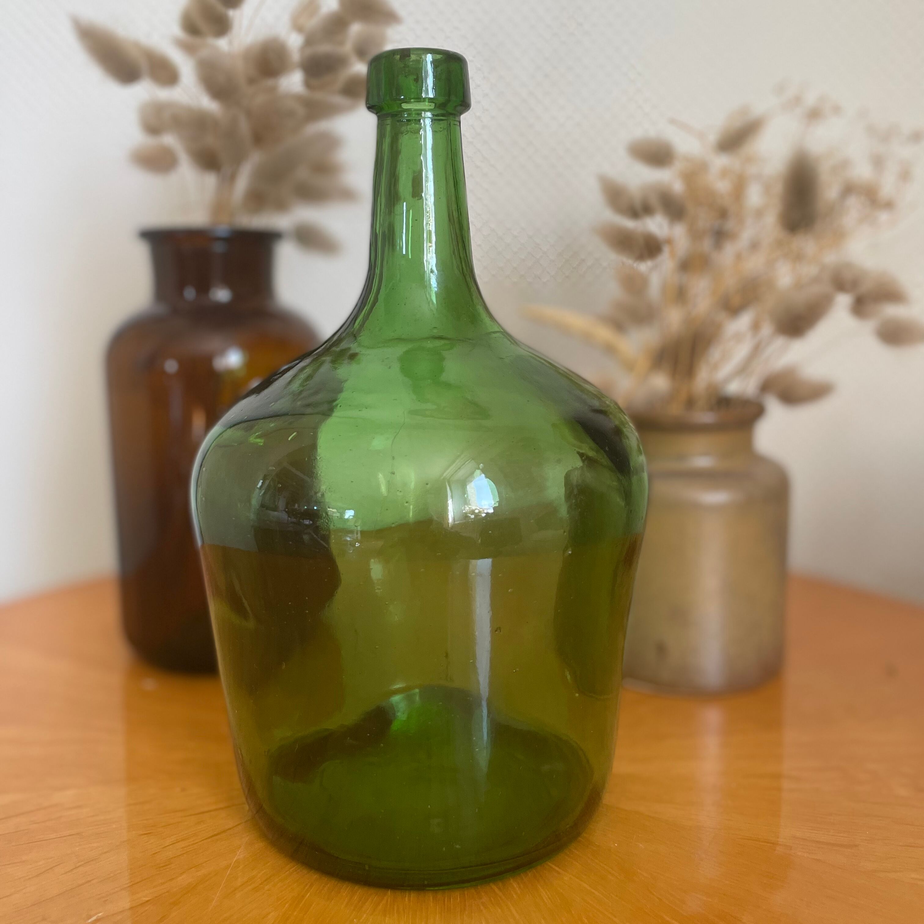 Dame jeanne dark green carboy