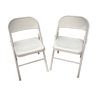 Duo of folding chairs in steel 1980s