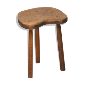 Tabouret de ferme ancien en bois massif