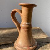 Candle holder in beige brown enamelled sandstone