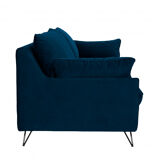 4-seater sofa convertible in velvet feet black pins
