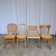 Set of 4 Mix & Match Dining Chairs with Cane Seat / Mid-Century Dining Furn