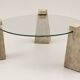 Vintage glass and travertine coffee table