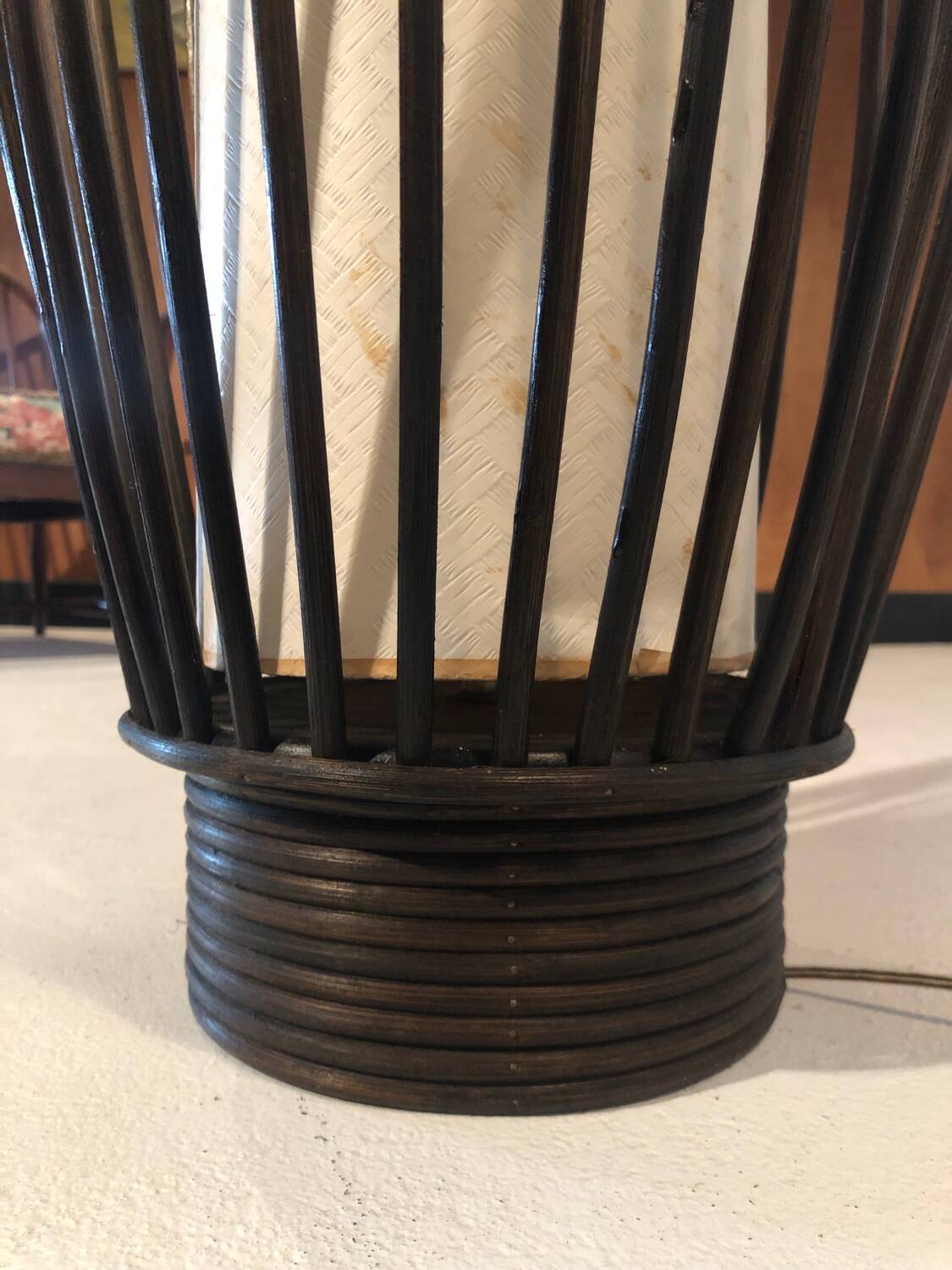 Large rattan floor lamp 1960