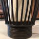 Grande lampe de sol en rotin 1960