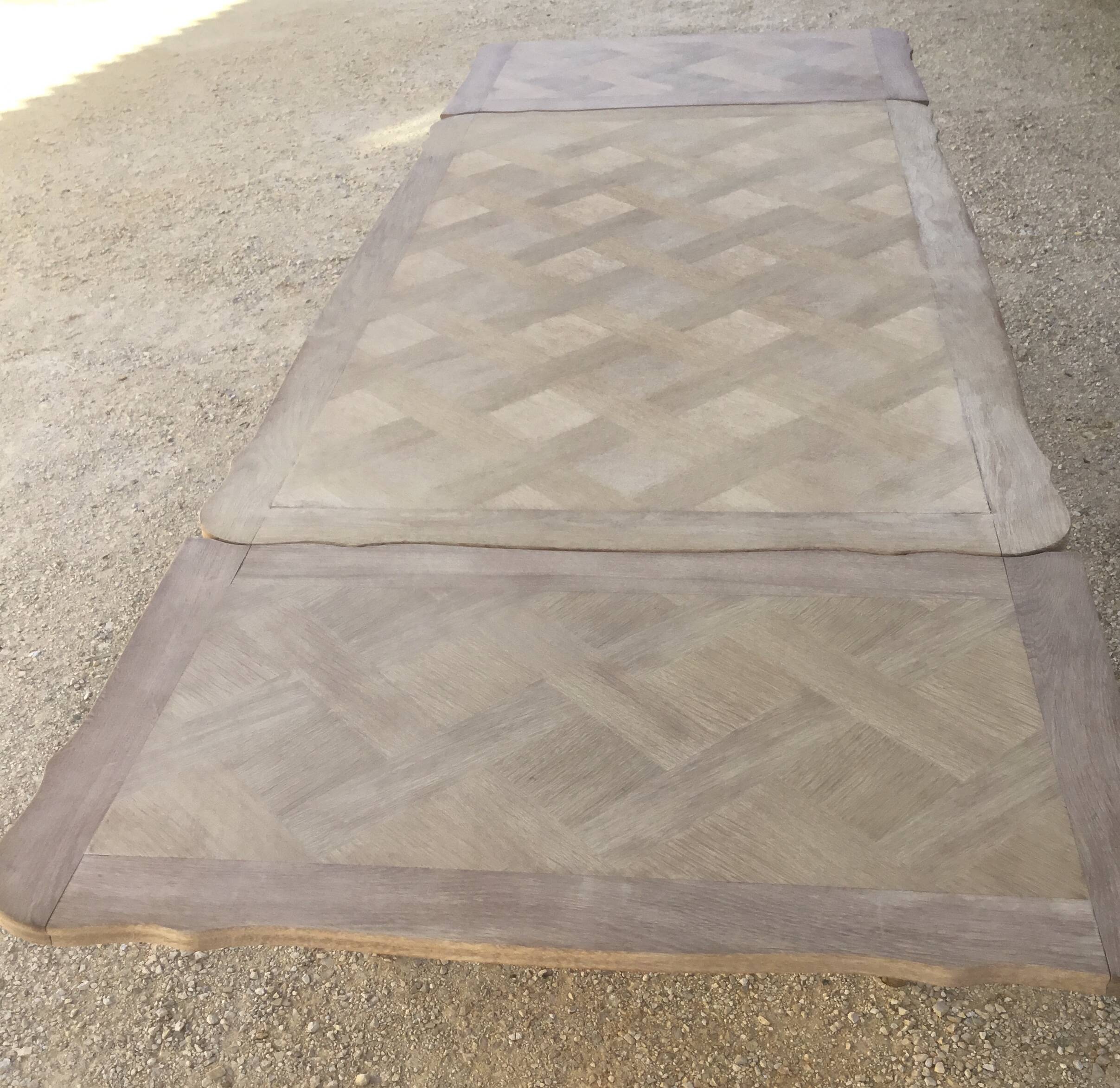 Louis XV style oak table stripped and left in natural wood