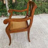 Regency office chair in solid wood and Louis Philippe canework