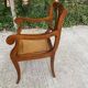 Regency office chair in solid wood and Louis Philippe canework