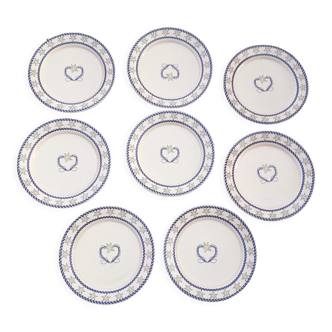 Vintage dessert plates - porcelain - 8 pieces - 1970-80