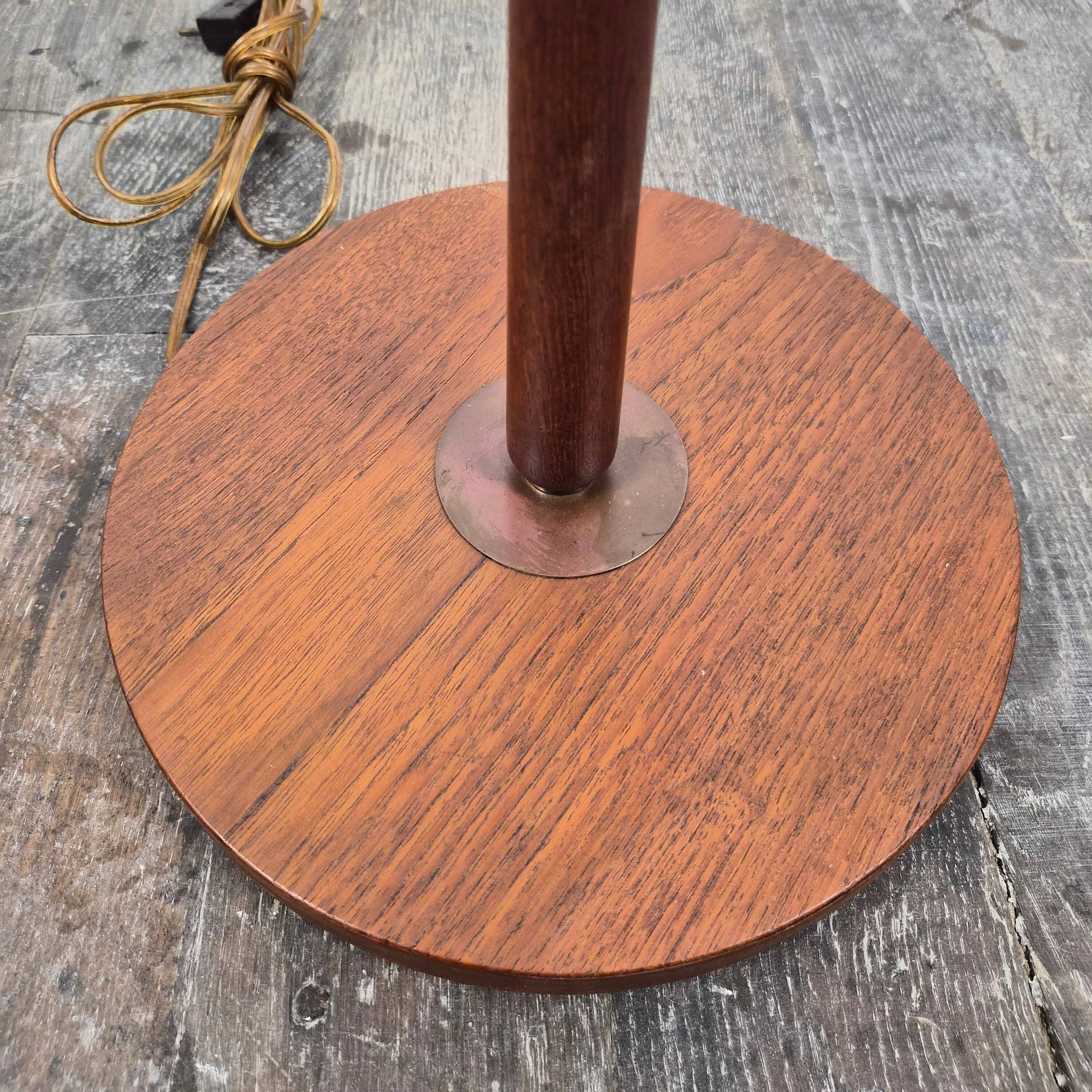 Floor lamp in teak with shade, Denmark, 1960