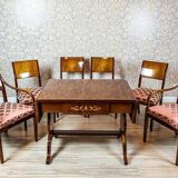 Antique Biedermeier Living Room Set, 1890s, Set of 7