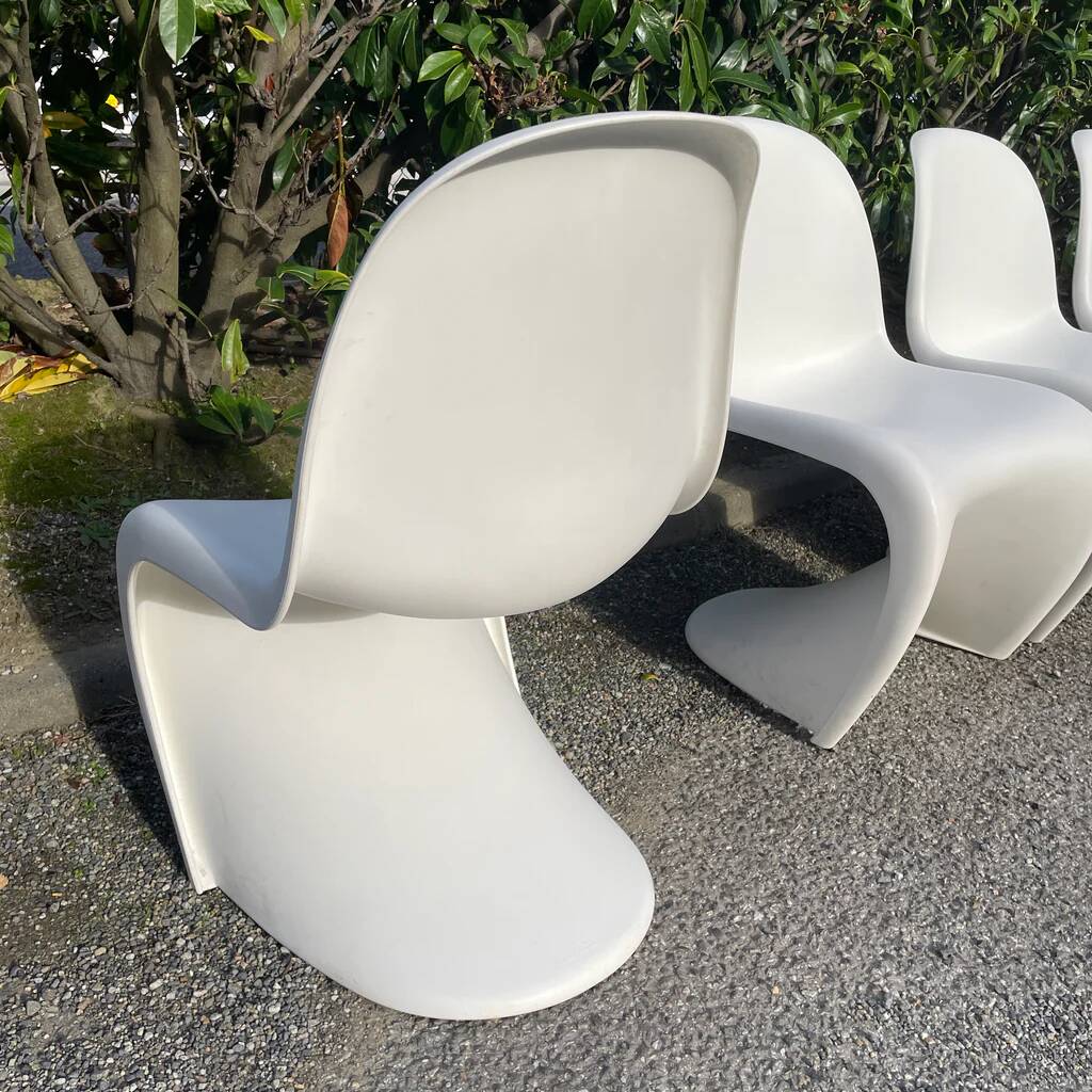 Set of 6 Verner Panton chairs, Vitra edition.