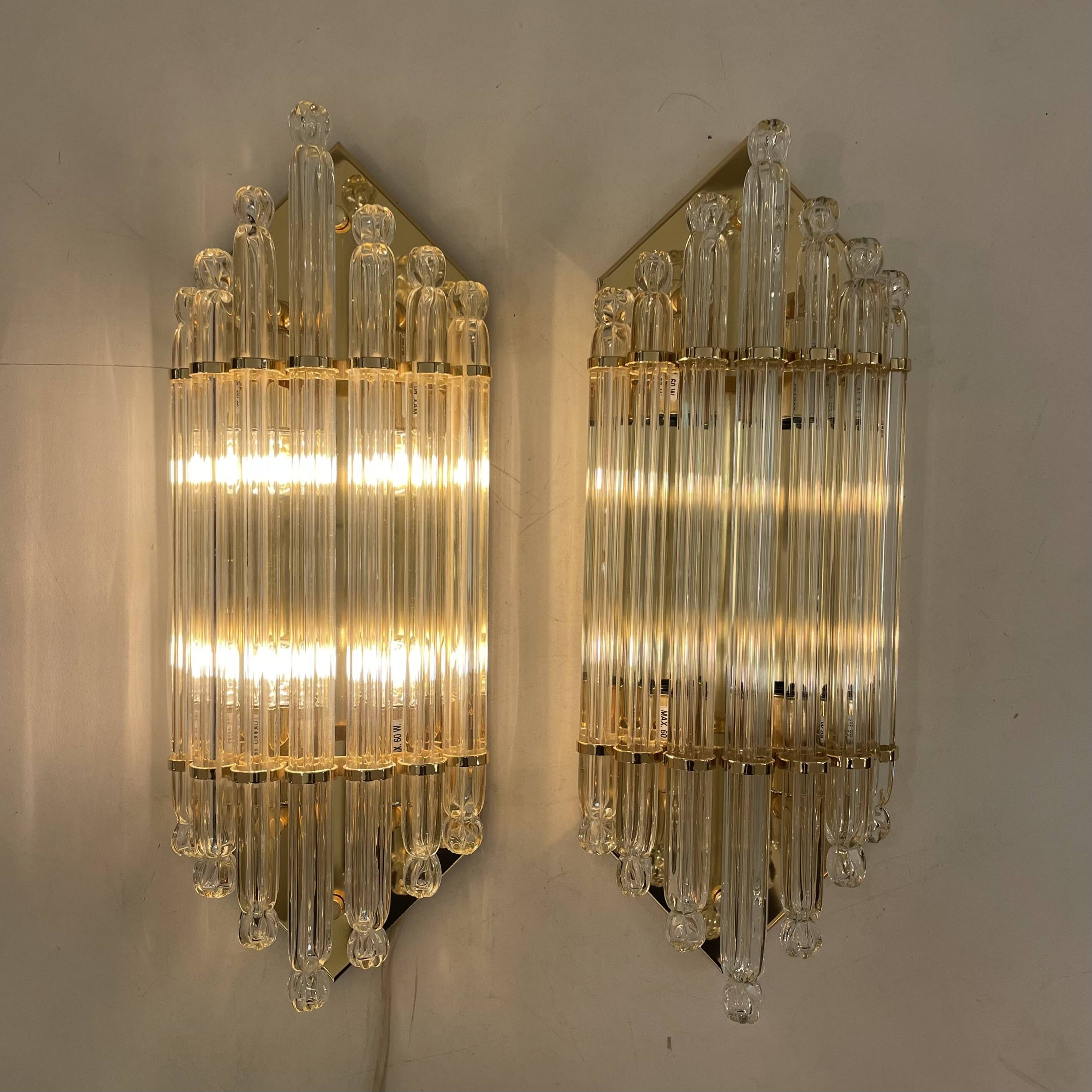 Pair of Hollywood Regency Sconces by Vadisa, 1980s