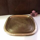 Large gilded copper serving tray early 20th century