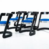 Set of 6 Chairs by Willy Rizzo for Mario Sabot, Italy, 1970s - New Upholstery