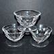 Set of 3 old champagne glasses in cut crystal with flat ribs Saint Louis? Béarn Talleyrand