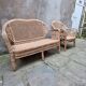 Peacock rattan garden set with bench and armchair