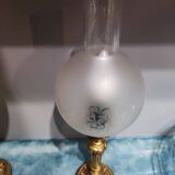 Paire de lampes en laiton et en bronze