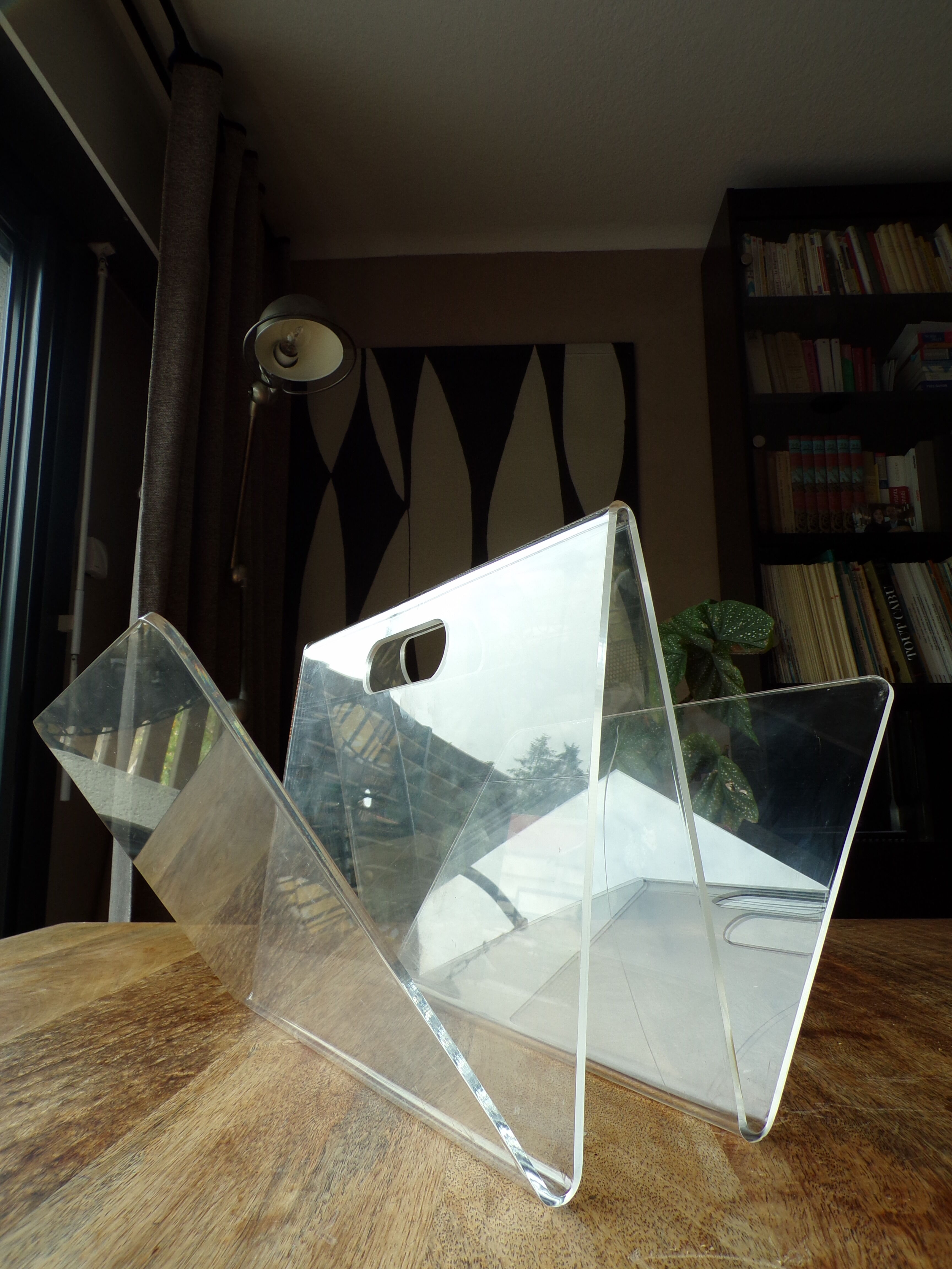 Vintage plexiglass magazine holder