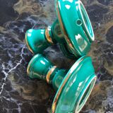 Pair of numbered ceramic candlesticks