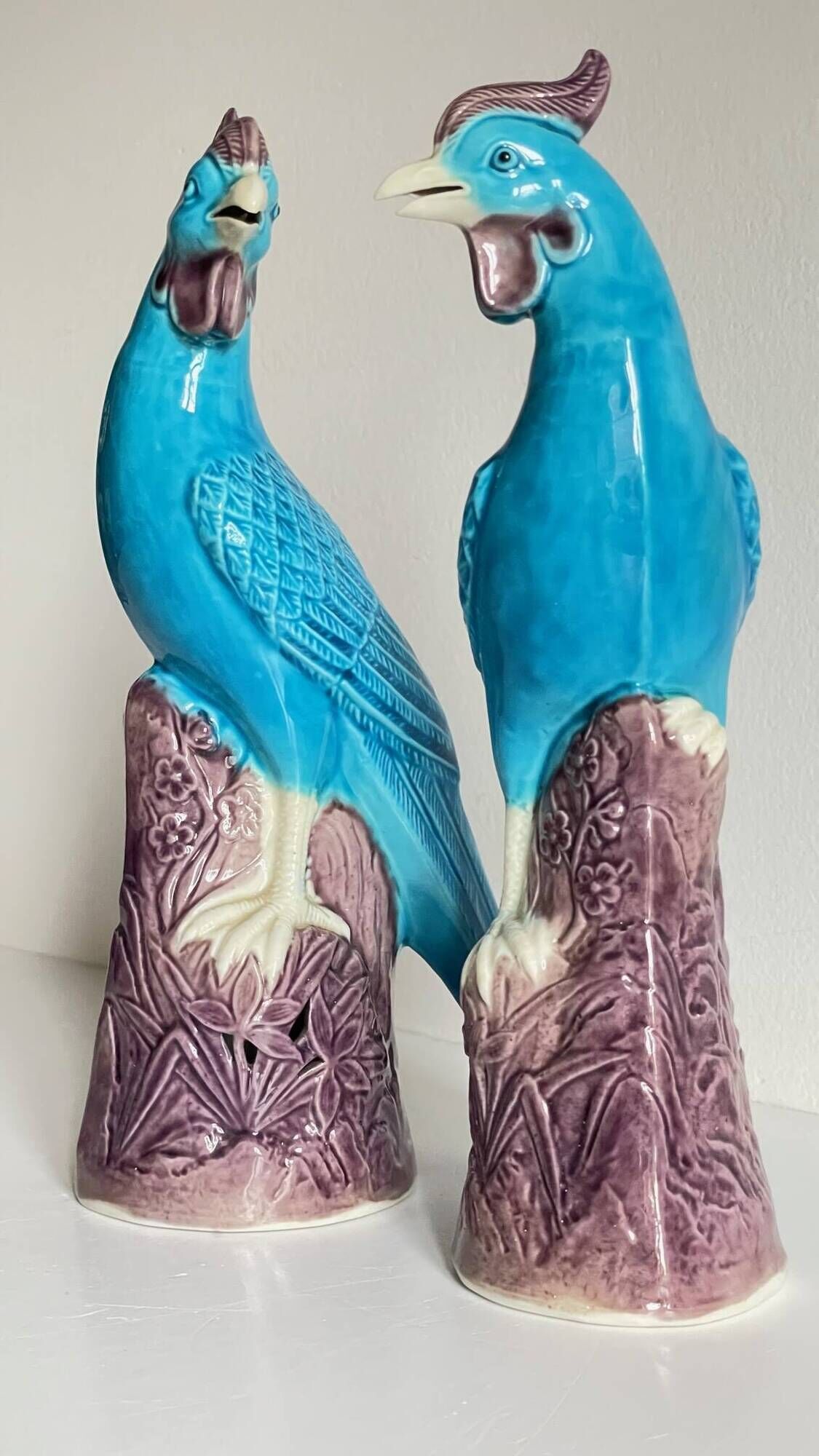 Pair of phenix birds chinese porcelain early 20th century