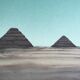 Original lithograph by Alain Le Foll, Khufu, Kephren, Mykerin, 1978