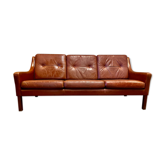 3-seater leather sofa Scandinavian design 1950.