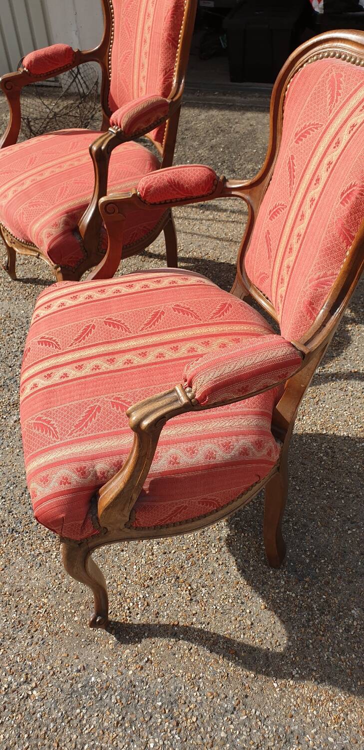 Pair of Louis XV style Cabriolet armchairs