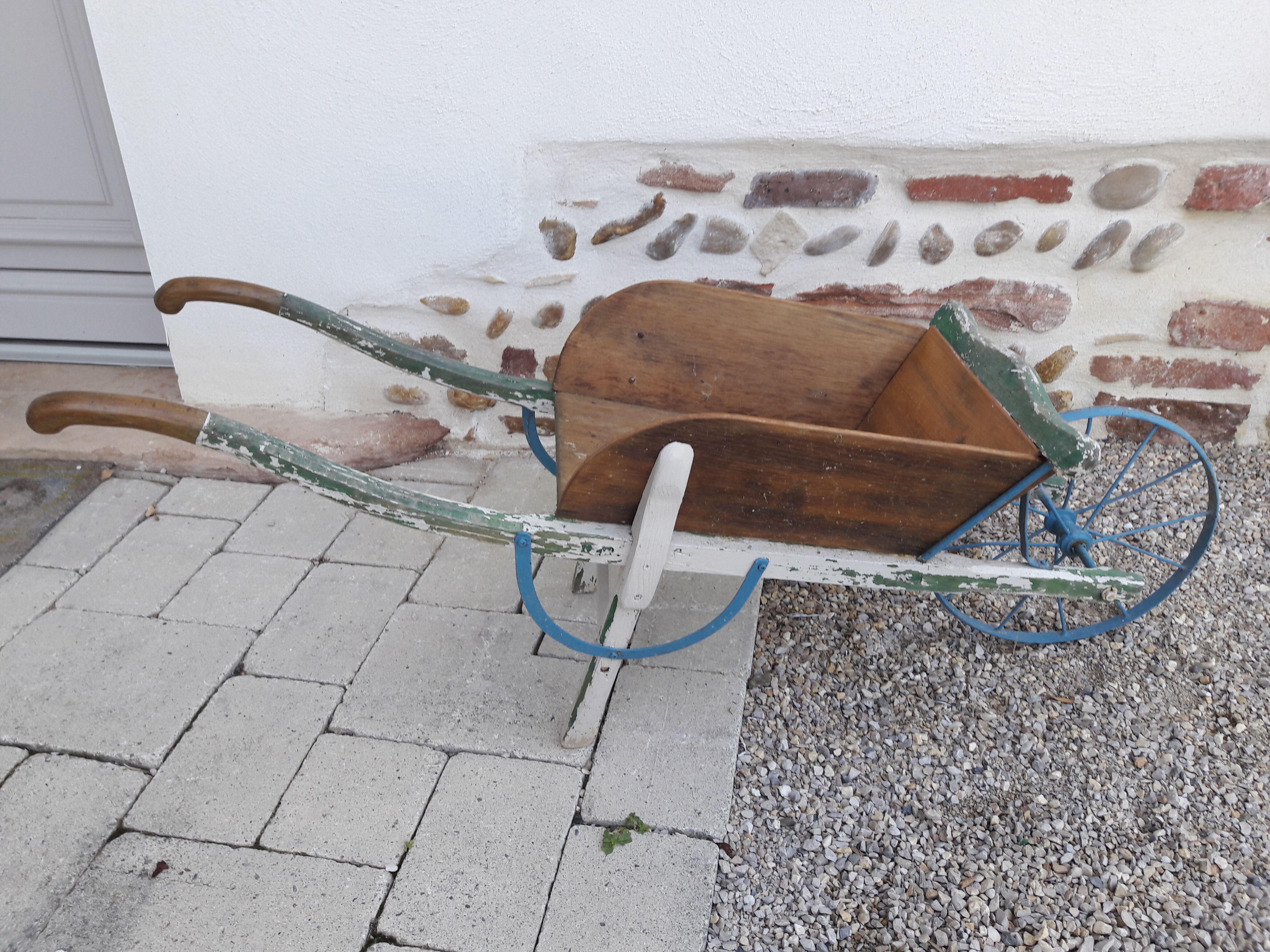 Wooden children's wheelbarrow