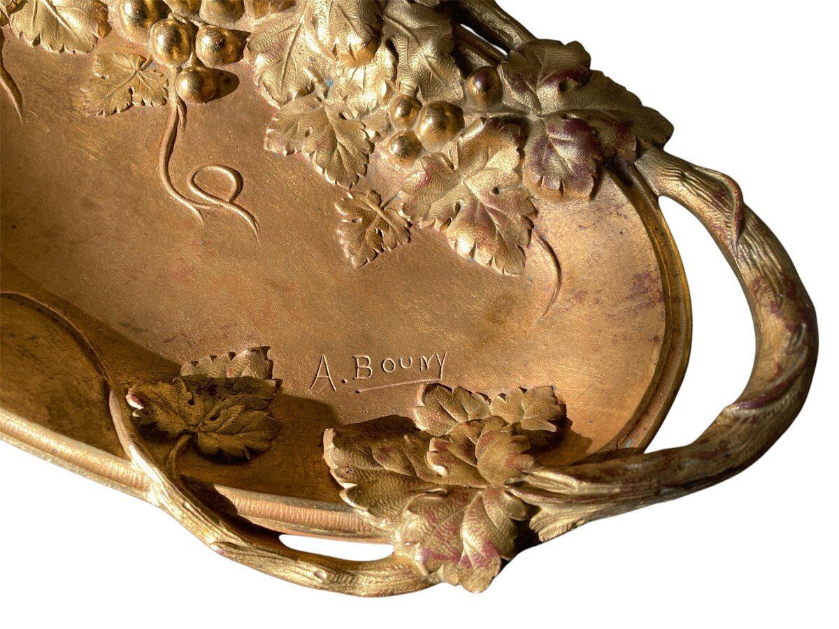 Vide poche en bronze doré, A. BOUNY, Art Nouveau