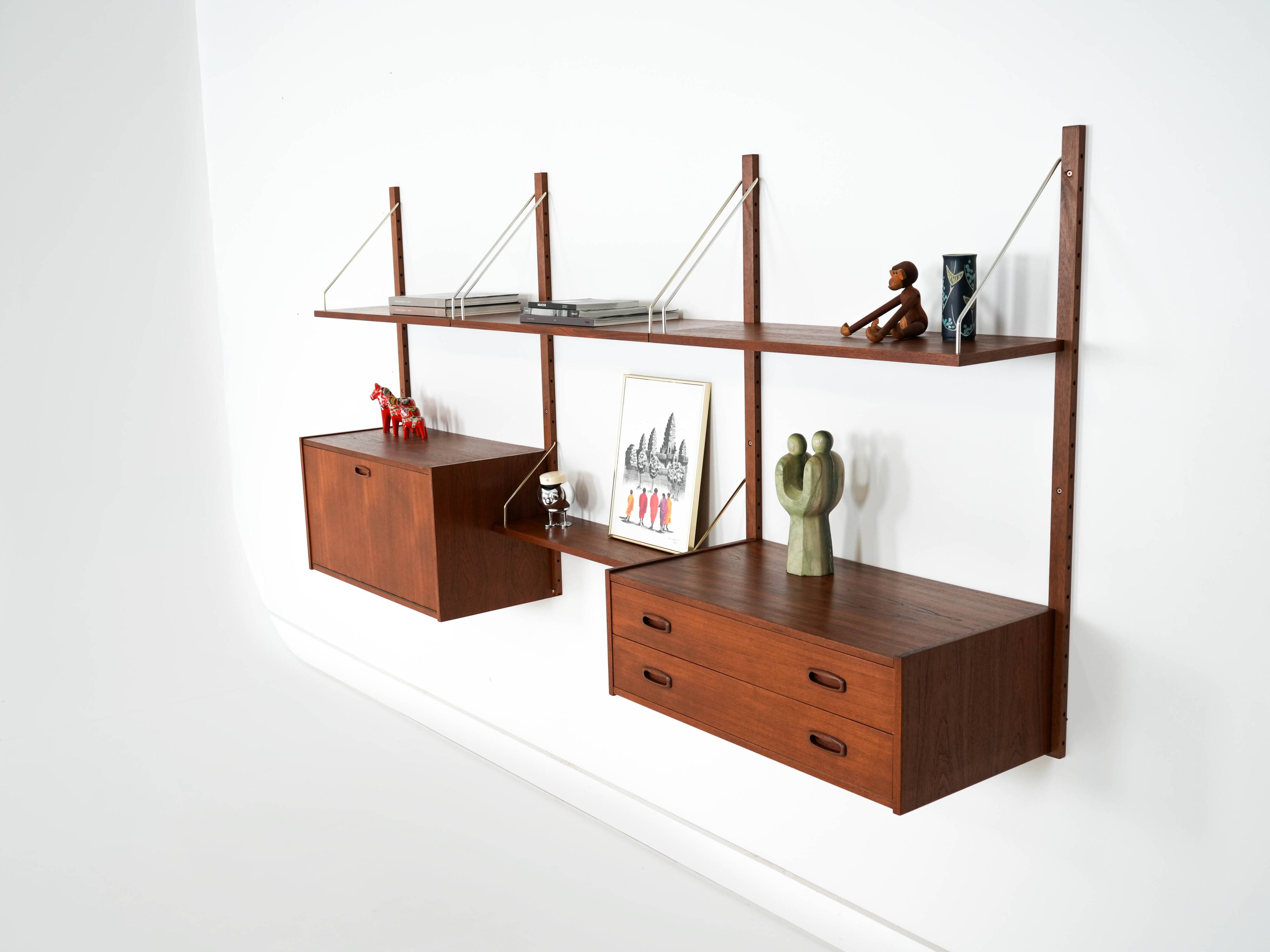 Teak shelving unit, Danish design, 1960s, manufactured in Denmark
