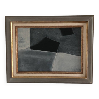 Vintage frame with braid revisited into a modern and textured painting