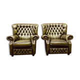 Set Springvale Chesterfield Woburn 1-seater sofa antique green