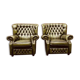Set Springvale Chesterfield Woburn 1-seater sofa antique green