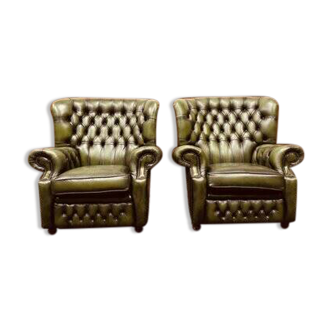 Set Springvale Chesterfield Woburn 1-seater sofa antique green