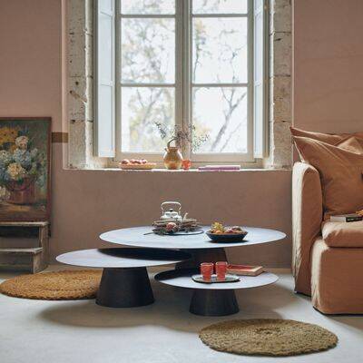 Coffee Table Beside 64 – Black Thermo-lacquered Metal - Holiday Home