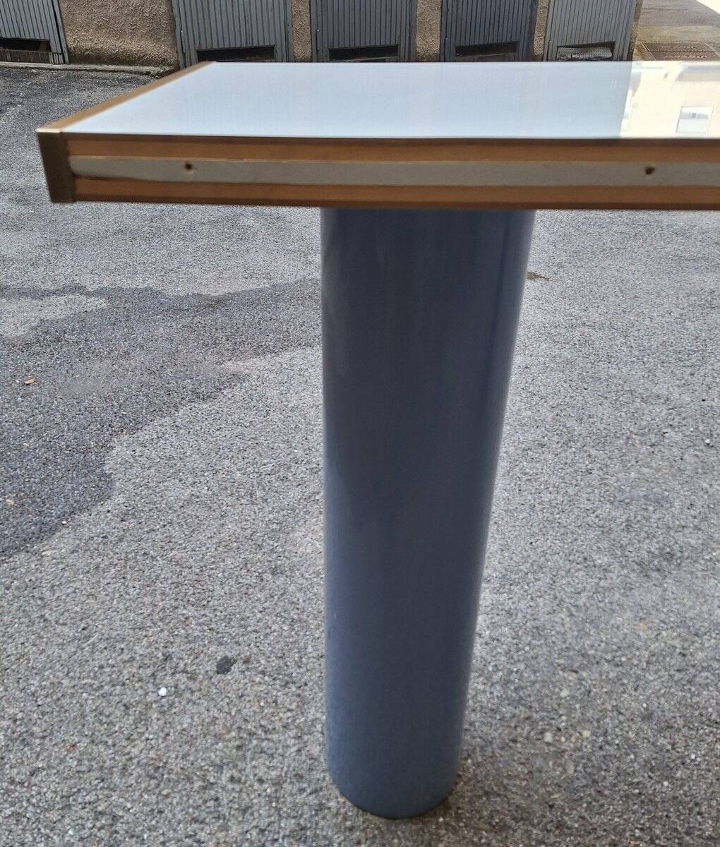Console in White Lacquer with Cylindrical Plastic Legs by Tresoldi Salvati, 1980s