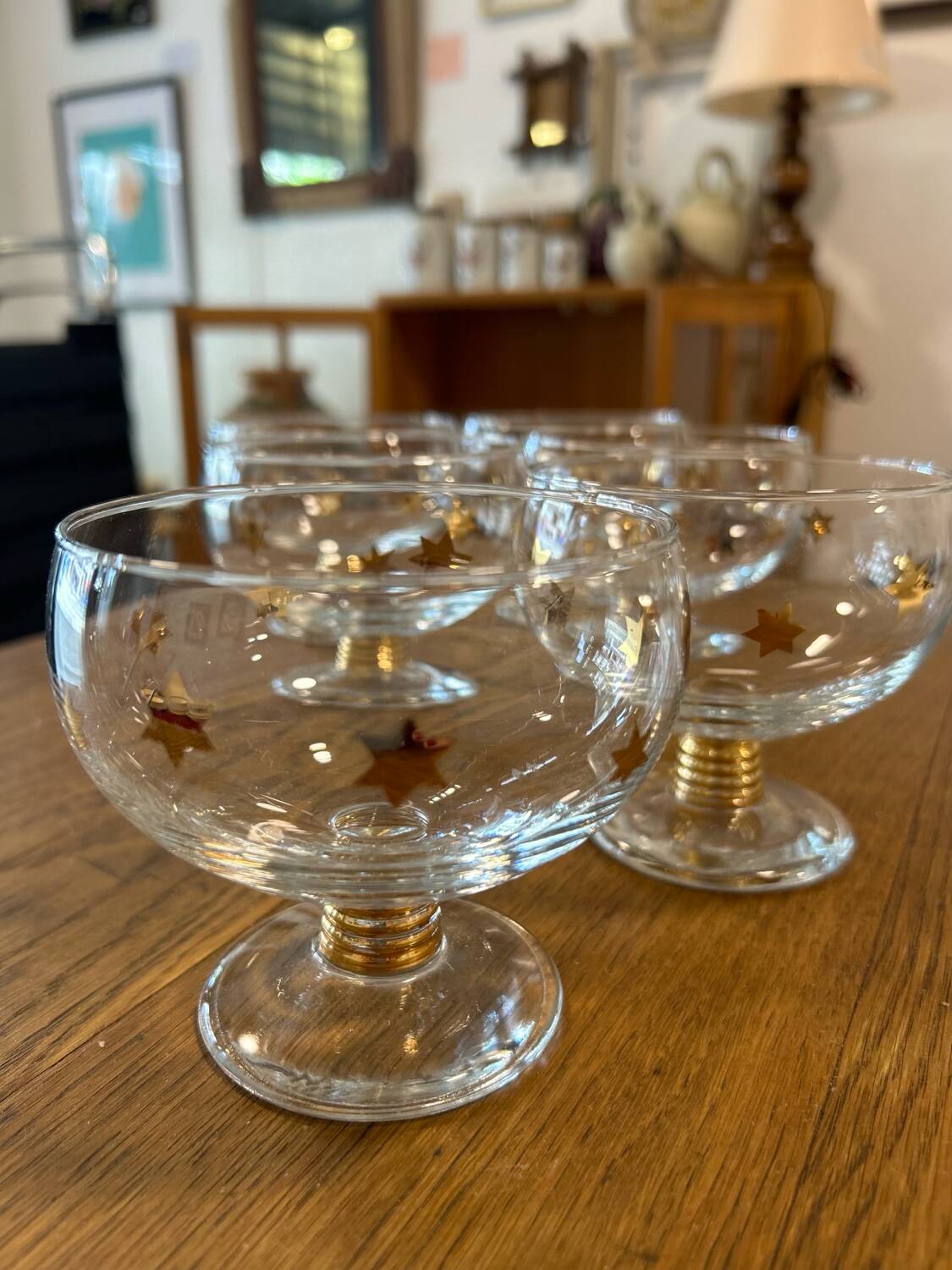 6 gold star ice cream cups 1950/60