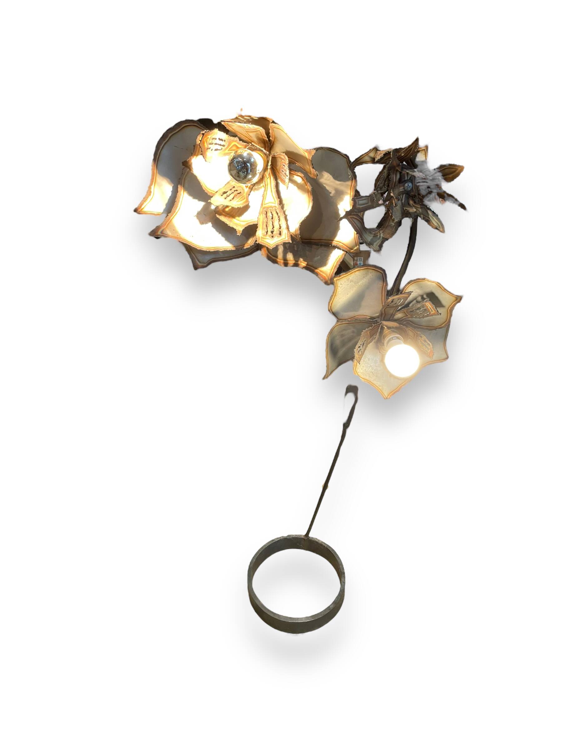 Metal flowers floor lamp