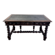 Louis XIII style oak desk stamped Mombro Ainé 19th century