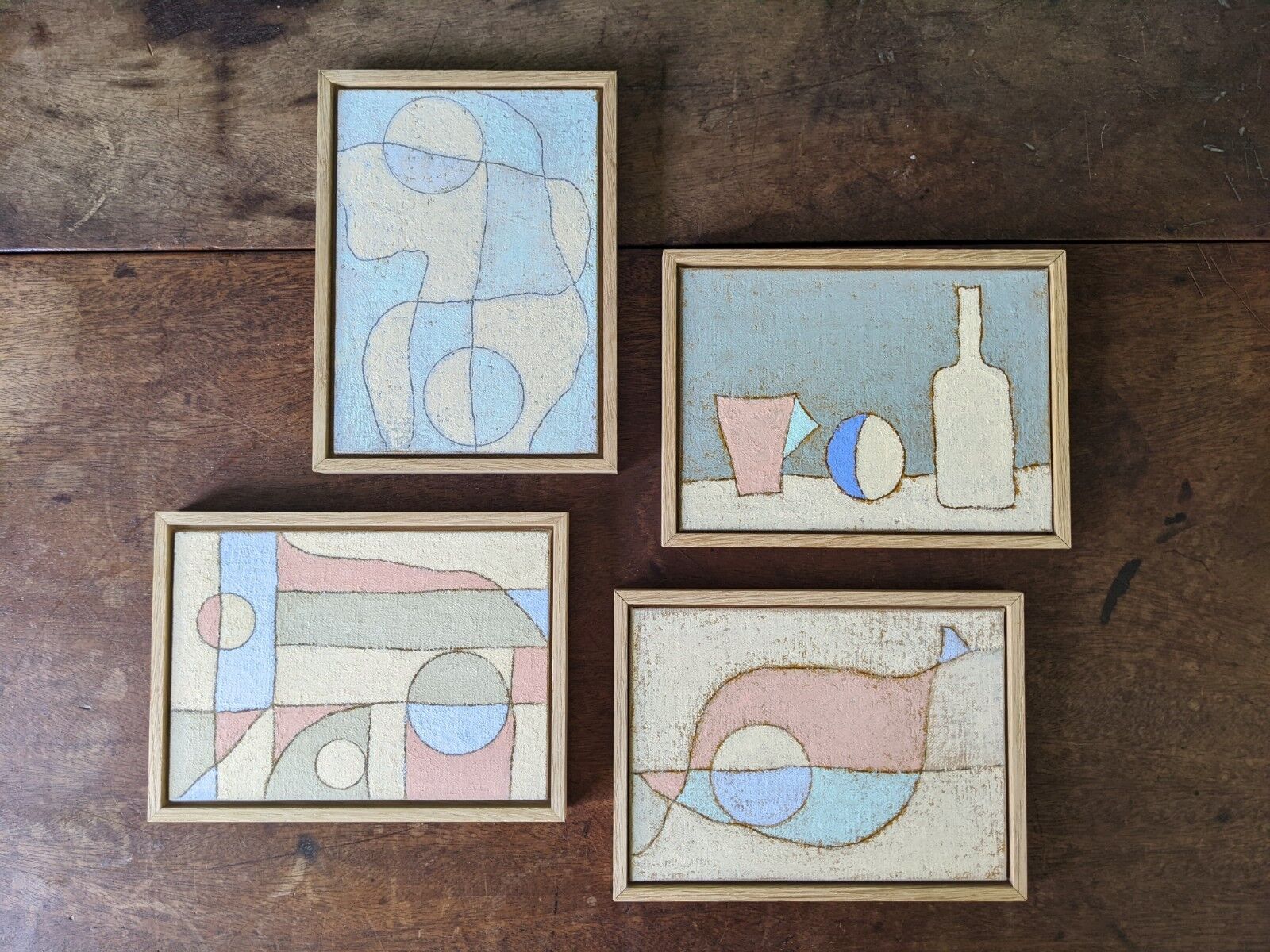 Peinture à l’huile abstraite contemporaine « Pink District » de l’artiste britannique Lloyd Durling, encadrée