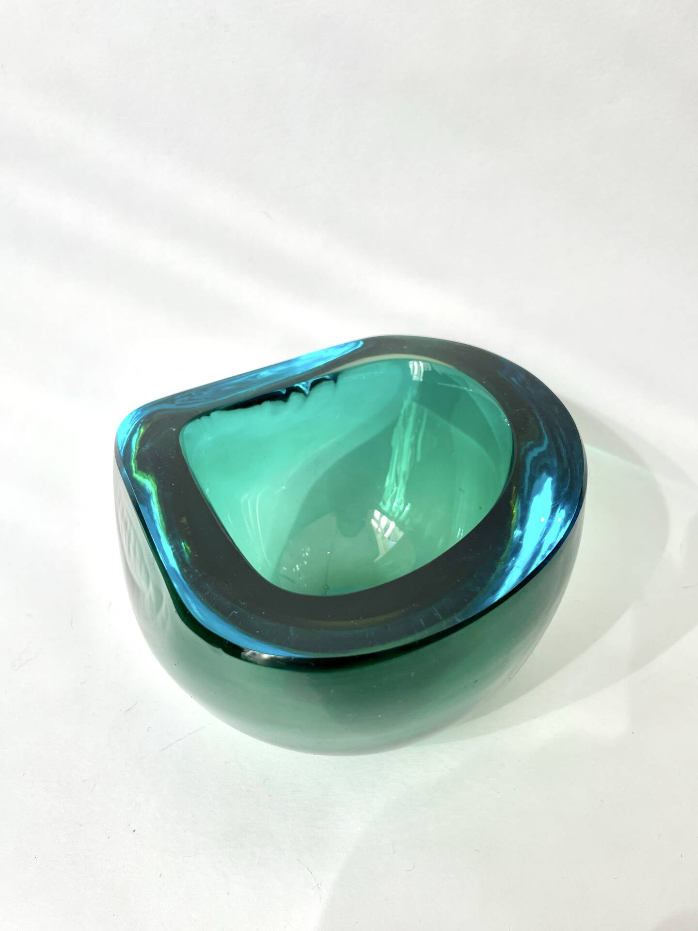 Blue and green submerged vide poche, Flavio Poli, Murano