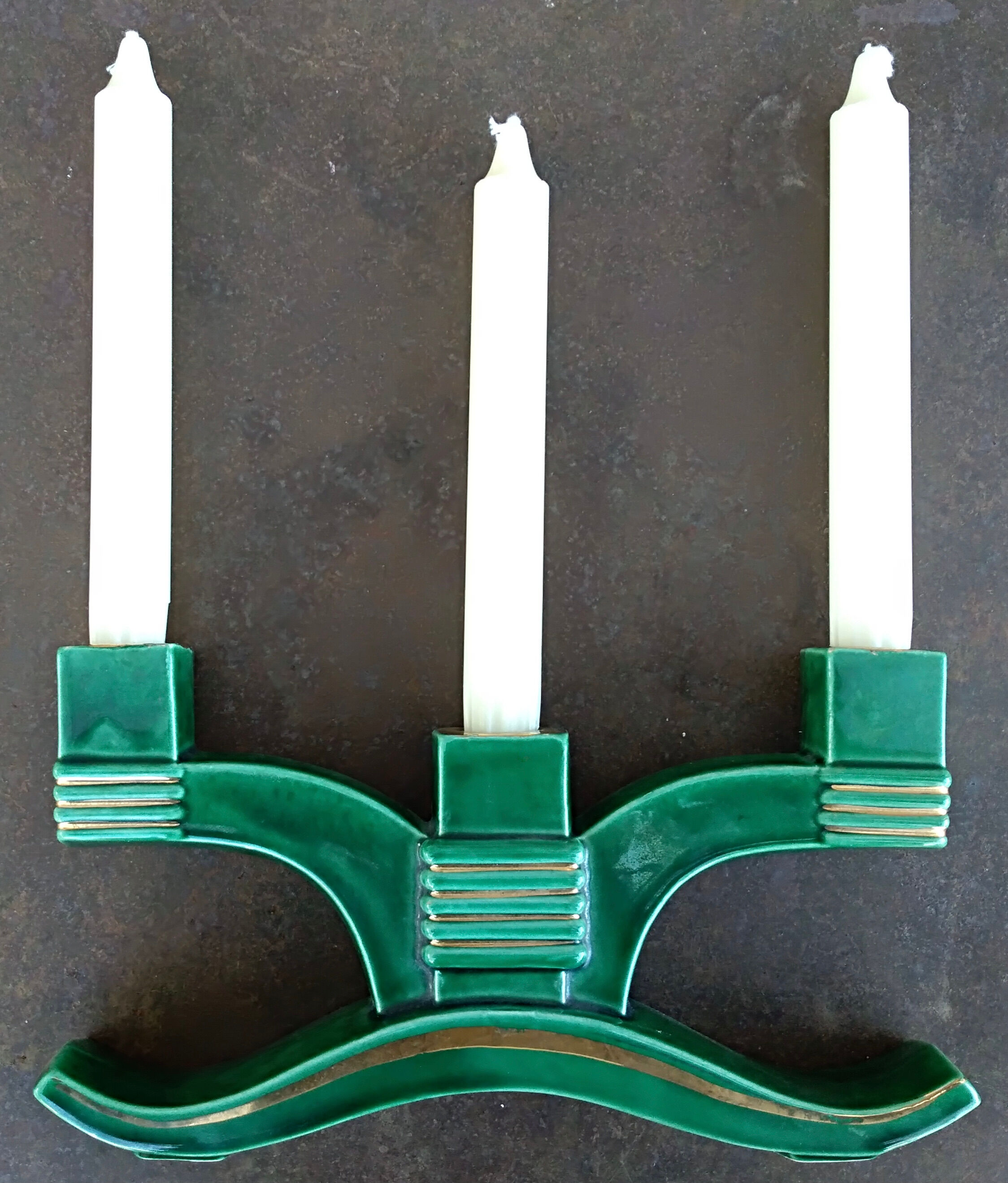Pair of ceramic candle holders 50s