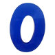 Letter O sign in blue vintage plexiglass