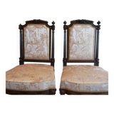 2 chauffeuses en palissandre d'époque Napoléon III