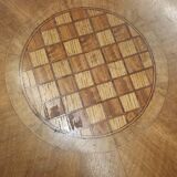Round art deco pedestal table with marquetry