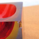 Cendrier bloc Murano sommerso – rouge & ambre