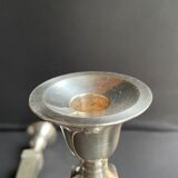 Candle holders (2) - Modern mid-century - Silver metal - Square base