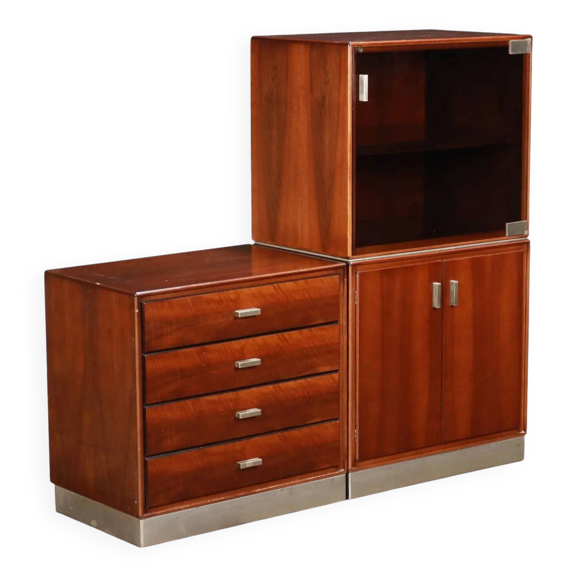 Meuble de salon Formanova en aluminium années 1970 modernisme